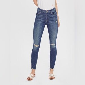 Mother Denim 31 The Stunner Chew Off Duty Skinny Jeans distressed